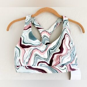Athleta Racerback Sports Bra Marble Print Women’s NWT - Size Medium